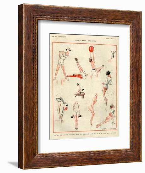 1920s France La Vie Parisienne Magazine Plate-null-Framed Premium Giclee Print