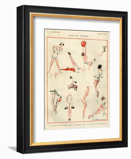 1920s France La Vie Parisienne Magazine Plate-null-Framed Premium Giclee Print