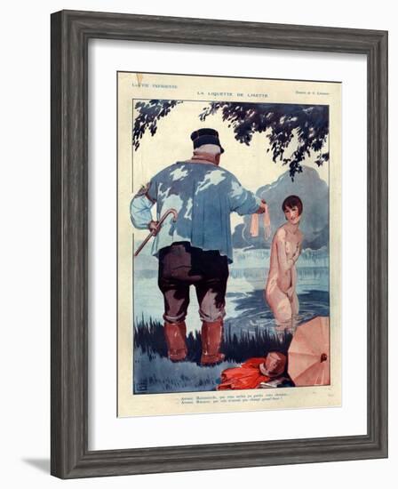 1920s France La Vie Parisienne Magazine Plate-null-Framed Premium Giclee Print