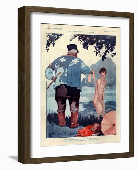 1920s France La Vie Parisienne Magazine Plate-null-Framed Premium Giclee Print