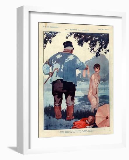 1920s France La Vie Parisienne Magazine Plate-null-Framed Premium Giclee Print