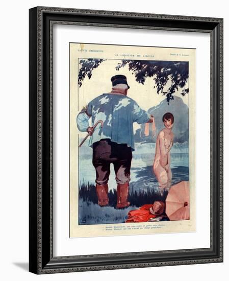 1920s France La Vie Parisienne Magazine Plate-null-Framed Premium Giclee Print