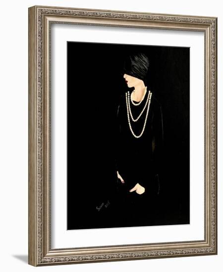 1920s Lady with Pearls-Susan Adams-Framed Giclee Print