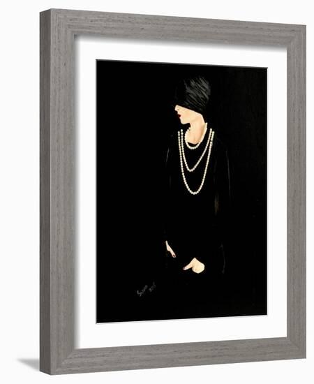 1920s Lady with Pearls-Susan Adams-Framed Giclee Print