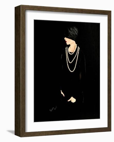 1920s Lady with Pearls-Susan Adams-Framed Giclee Print