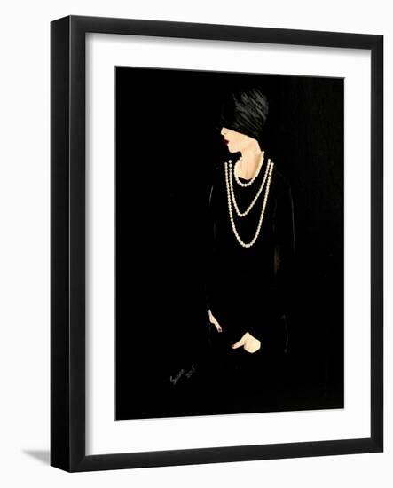 1920s Lady with Pearls-Susan Adams-Framed Giclee Print