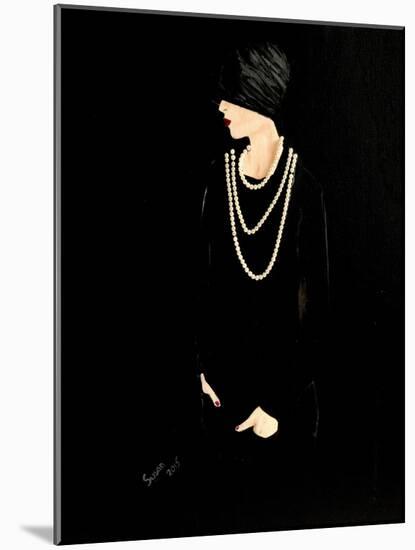 1920s Lady with Pearls-Susan Adams-Mounted Giclee Print