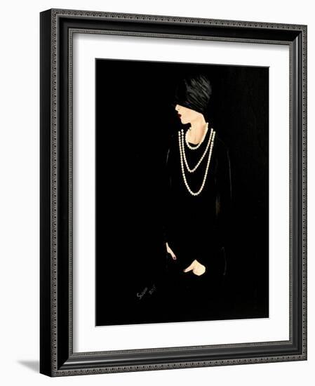 1920s Lady with Pearls-Susan Adams-Framed Giclee Print