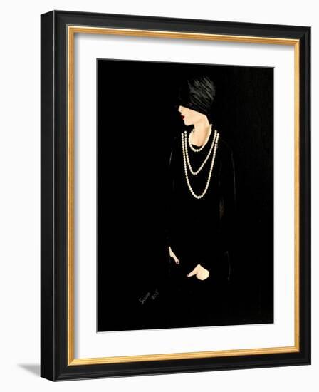 1920s Lady with Pearls-Susan Adams-Framed Giclee Print