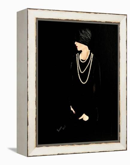 1920s Lady with Pearls-Susan Adams-Framed Premier Image Canvas