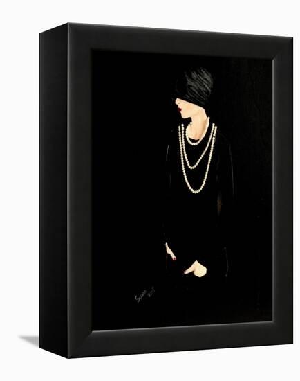 1920s Lady with Pearls-Susan Adams-Framed Premier Image Canvas