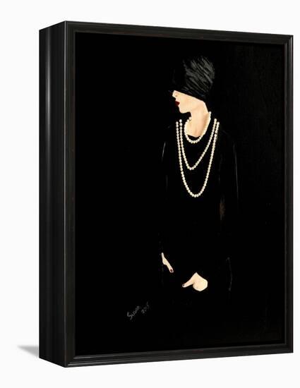 1920s Lady with Pearls-Susan Adams-Framed Premier Image Canvas