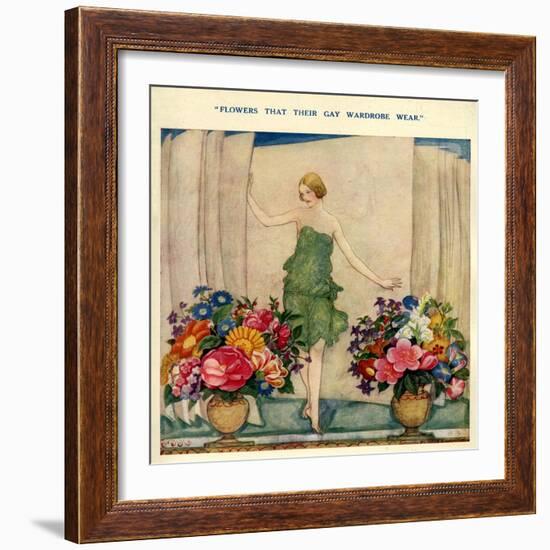 1920s UK Fashion and Flowers Magazine Plate-null-Framed Giclee Print