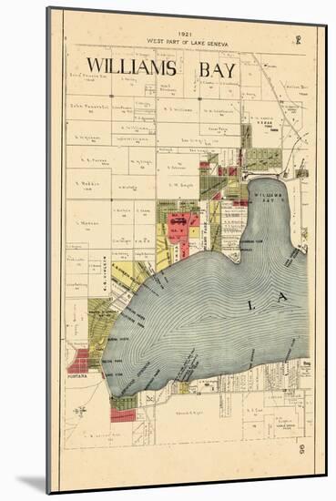 1921, Williams Bay - West, Wisconsin, United States-null-Mounted Giclee Print