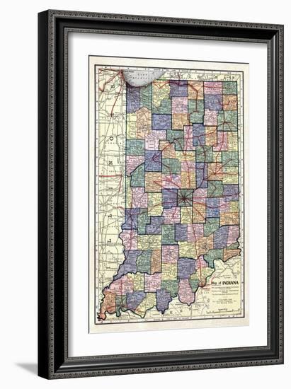 1922, Indiana State Map, Indiana, United States-null-Framed Giclee Print