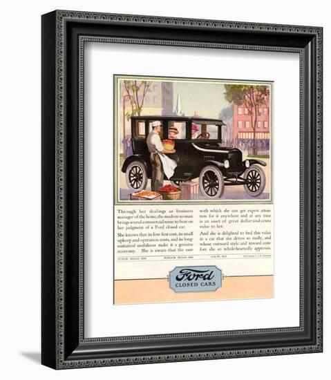 1924 Model T - Closed Cars-null-Framed Art Print