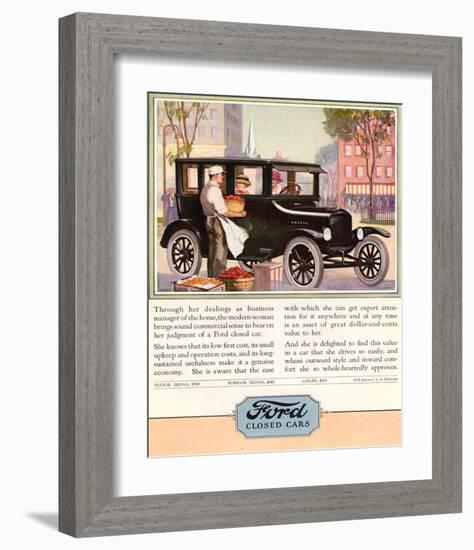 1924 Model T - Closed Cars-null-Framed Art Print