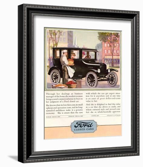 1924 Model T - Closed Cars-null-Framed Art Print