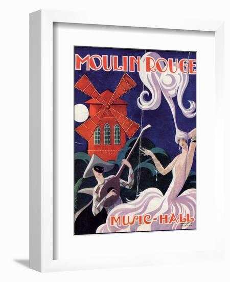 1924 Moulin Rouge Programme-Edouard Halouze-Framed Giclee Print