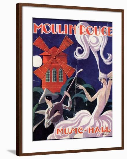 1924 Moulin Rouge Programme-Edouard Halouze-Framed Giclee Print