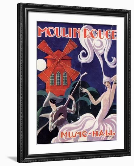 1924 Moulin Rouge Programme-Edouard Halouze-Framed Giclee Print