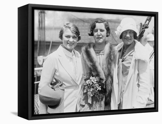 1924 Olympic Champions Aileen Riggin, Gertrude Ederle, and Helen Wainwright-null-Framed Stretched Canvas