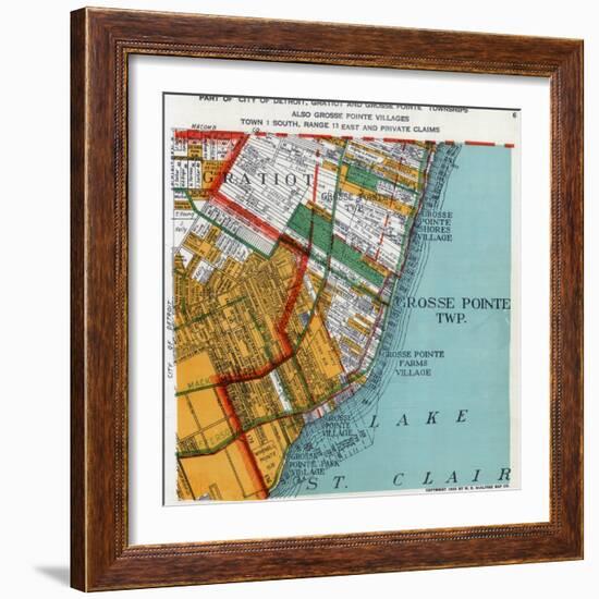 1925, Grosse Point Township, Gratiot Township, Detroit 3, Lake St. Clair, Michigan, United Sta-null-Framed Giclee Print