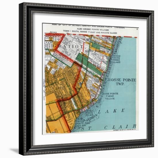 1925, Grosse Point Township, Gratiot Township, Detroit 3, Lake St. Clair, Michigan, United Sta-null-Framed Giclee Print