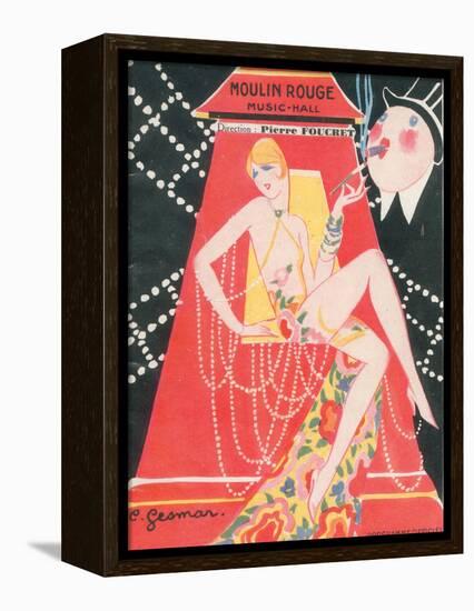 1925 Moulin Rouge programme ça c'est paris-Edouard Halouze-Framed Premier Image Canvas