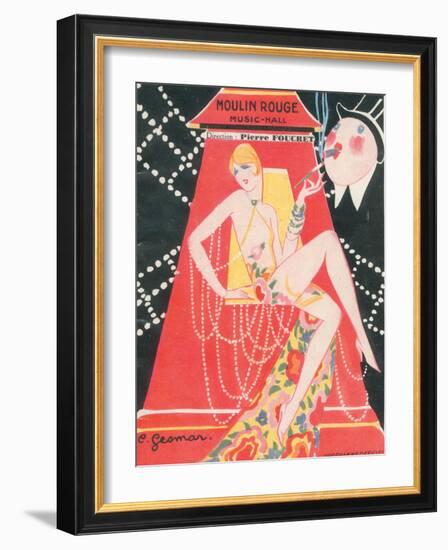 1925 Moulin Rouge programme ça c'est paris-Edouard Halouze-Framed Giclee Print