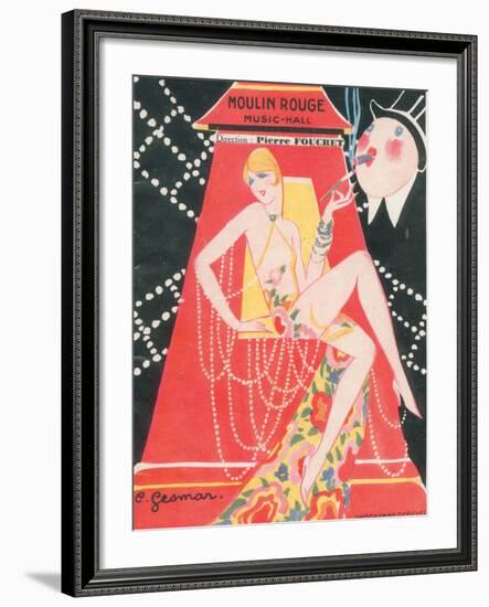 1925 Moulin Rouge programme ça c'est paris-Edouard Halouze-Framed Giclee Print