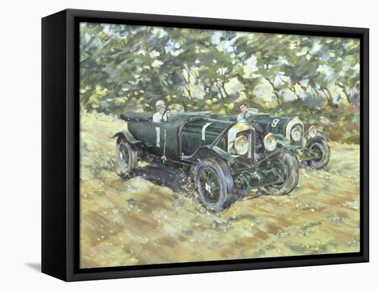 1929 Le Mans Winning Bentleys-Clive Metcalfe-Framed Premier Image Canvas