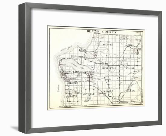 1930, Benzie County, Crystal Lake, Platte, Almira, Homestead, Inland, Gilmore, Blaine, Joyfield, We-null-Framed Giclee Print