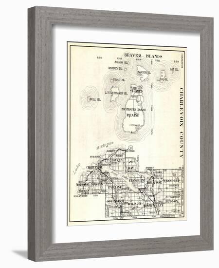 1930, Charlevoix County, St. James, Big Beaver Island, Peaine, Hayes, Evangeline, Chandler, Norwood-null-Framed Giclee Print