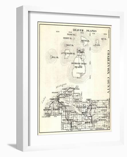 1930, Charlevoix County, St. James, Big Beaver Island, Peaine, Hayes, Evangeline, Chandler, Norwood-null-Framed Giclee Print