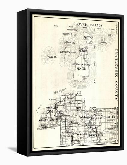 1930, Charlevoix County, St. James, Big Beaver Island, Peaine, Hayes, Evangeline, Chandler, Norwood-null-Framed Premier Image Canvas