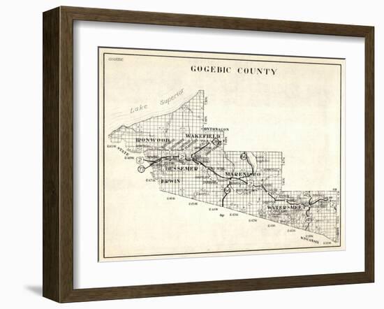 1930, Gogebic County, Ironwood, Wakefield, Bessemer, Marenis, Watersmeet, Erwin, Dunham, Thayer, Ha-null-Framed Giclee Print