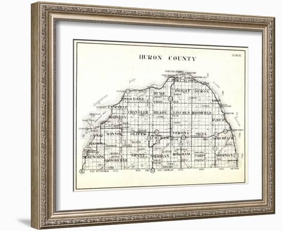 1930, Huron County, Caseville, Hume, Port Austin, Dwight, Winsor, Oliver, Colefax, Verona, Sigel, S-null-Framed Giclee Print