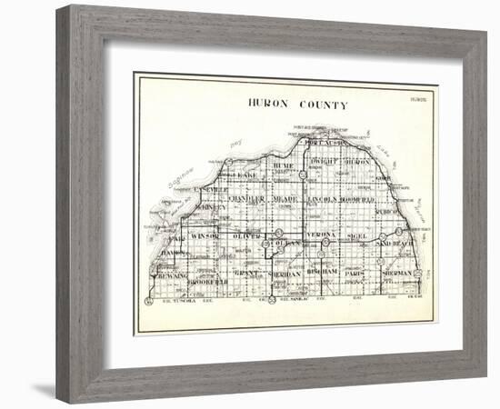 1930, Huron County, Caseville, Hume, Port Austin, Dwight, Winsor, Oliver, Colefax, Verona, Sigel, S-null-Framed Giclee Print