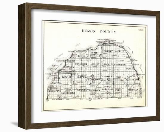 1930, Huron County, Caseville, Hume, Port Austin, Dwight, Winsor, Oliver, Colefax, Verona, Sigel, S-null-Framed Giclee Print