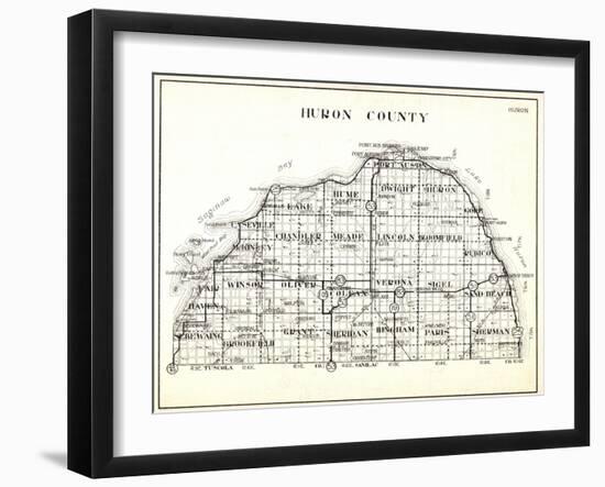 1930, Huron County, Caseville, Hume, Port Austin, Dwight, Winsor, Oliver, Colefax, Verona, Sigel, S-null-Framed Giclee Print