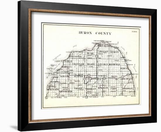 1930, Huron County, Caseville, Hume, Port Austin, Dwight, Winsor, Oliver, Colefax, Verona, Sigel, S-null-Framed Giclee Print