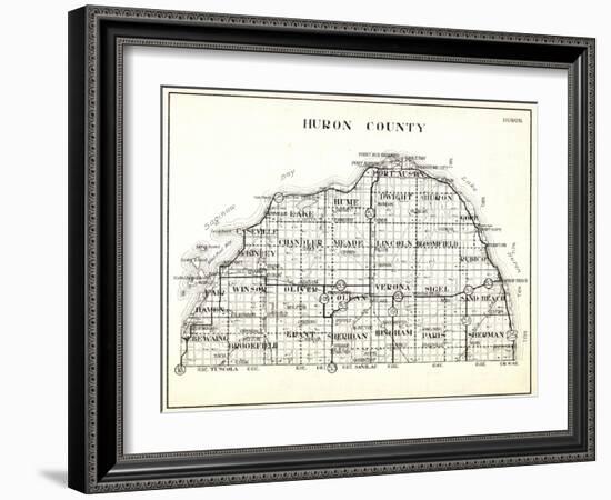 1930, Huron County, Caseville, Hume, Port Austin, Dwight, Winsor, Oliver, Colefax, Verona, Sigel, S-null-Framed Giclee Print