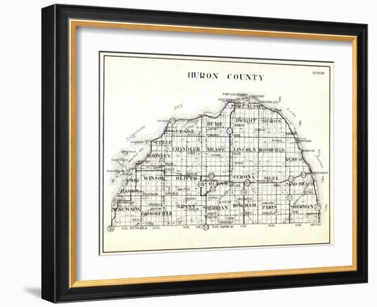 1930, Huron County, Caseville, Hume, Port Austin, Dwight, Winsor, Oliver, Colefax, Verona, Sigel, S-null-Framed Giclee Print