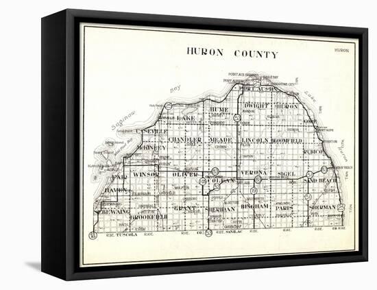 1930, Huron County, Caseville, Hume, Port Austin, Dwight, Winsor, Oliver, Colefax, Verona, Sigel, S-null-Framed Premier Image Canvas