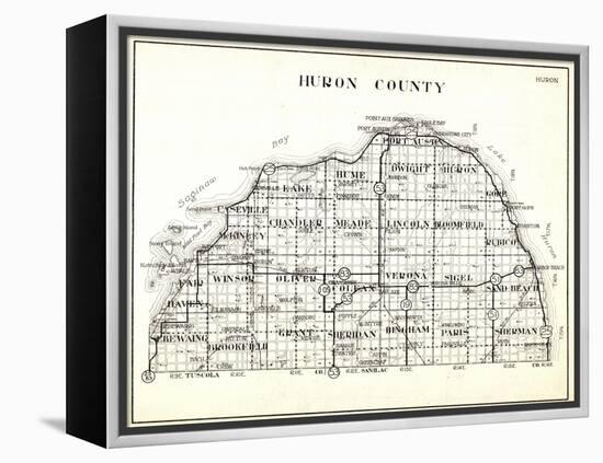 1930, Huron County, Caseville, Hume, Port Austin, Dwight, Winsor, Oliver, Colefax, Verona, Sigel, S-null-Framed Premier Image Canvas