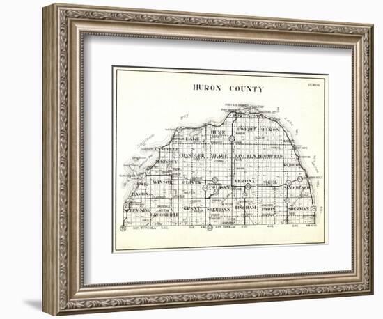 1930, Huron County, Caseville, Hume, Port Austin, Dwight, Winsor, Oliver, Colefax, Verona, Sigel, S-null-Framed Giclee Print