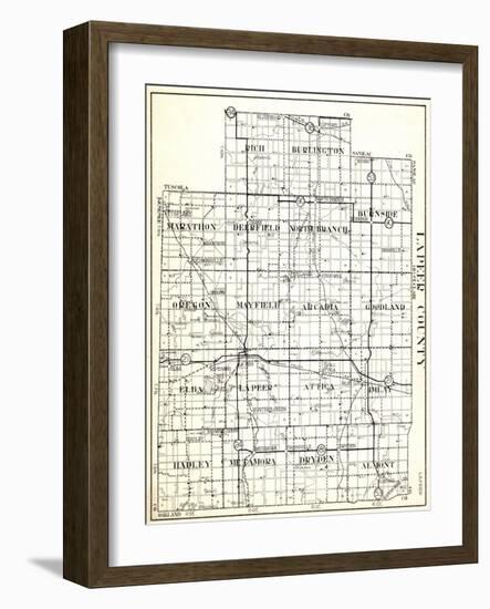 1930, Lapeer County, Rich, Burlington, Marathon, Deerfield, North Branch, Burnside, Oregon, Mayfiel-null-Framed Giclee Print