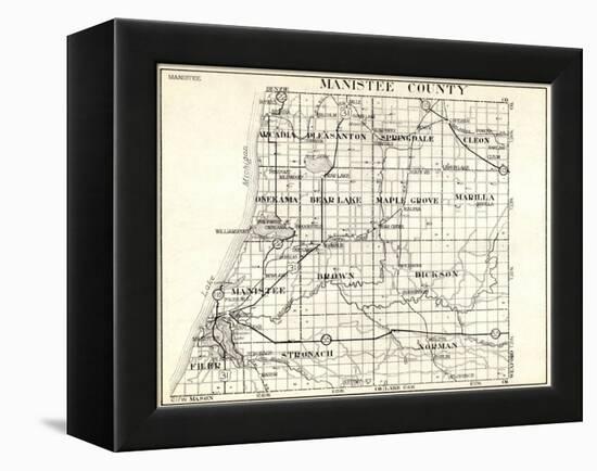 1930, Manistee County, Arcadia, Pleasanton, Springdale, Cleon, Onekama, Bear Lake, Maple Grove, Mic-null-Framed Premier Image Canvas