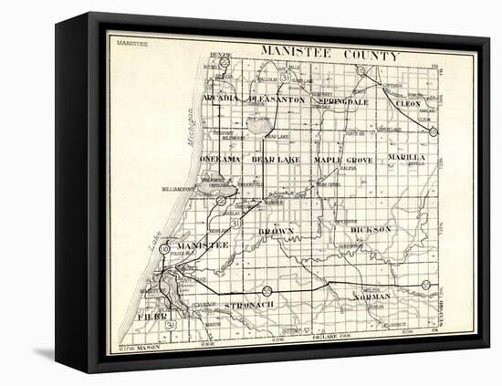 1930, Manistee County, Arcadia, Pleasanton, Springdale, Cleon, Onekama, Bear Lake, Maple Grove, Mic-null-Framed Premier Image Canvas